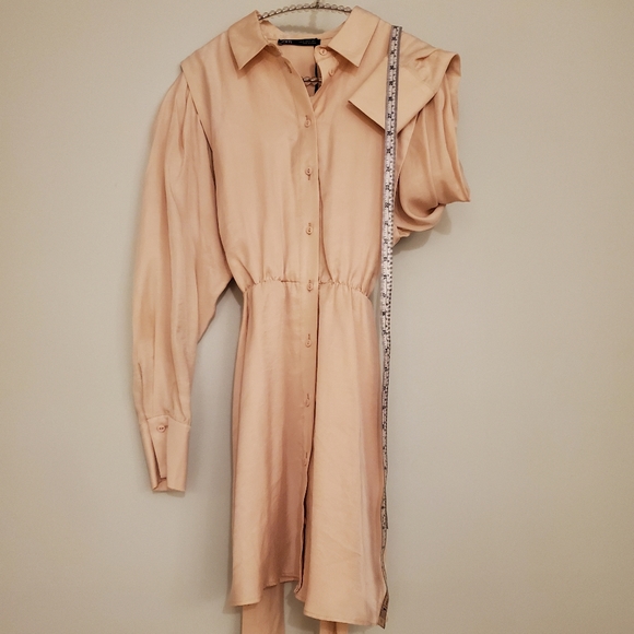 ZARA| Satin Shirt Dress - Picture 9 of 10